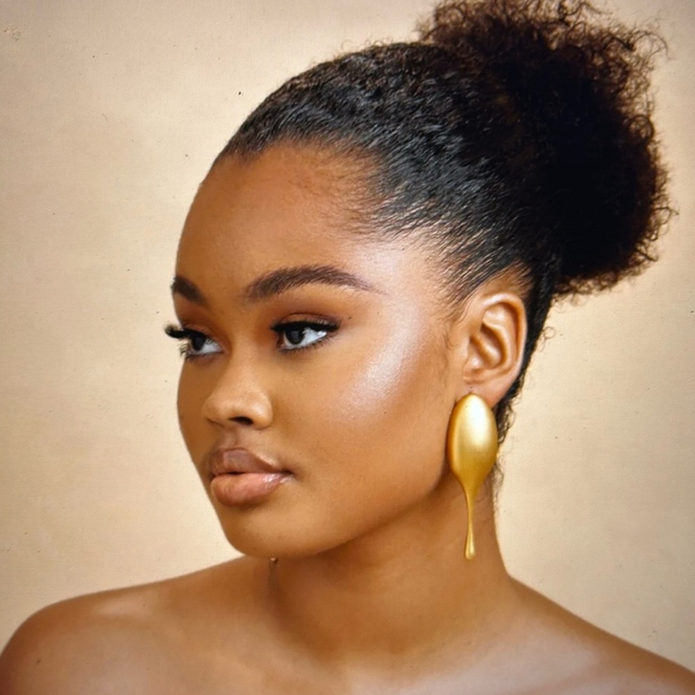 Khoi “Lowe” Gold Earrings with Khoi signature antique gold polish.